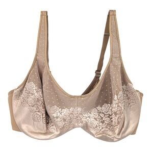 Soma 42DD Nude Lace Unlined Minimizer Bra Supportive Full Coverage‎